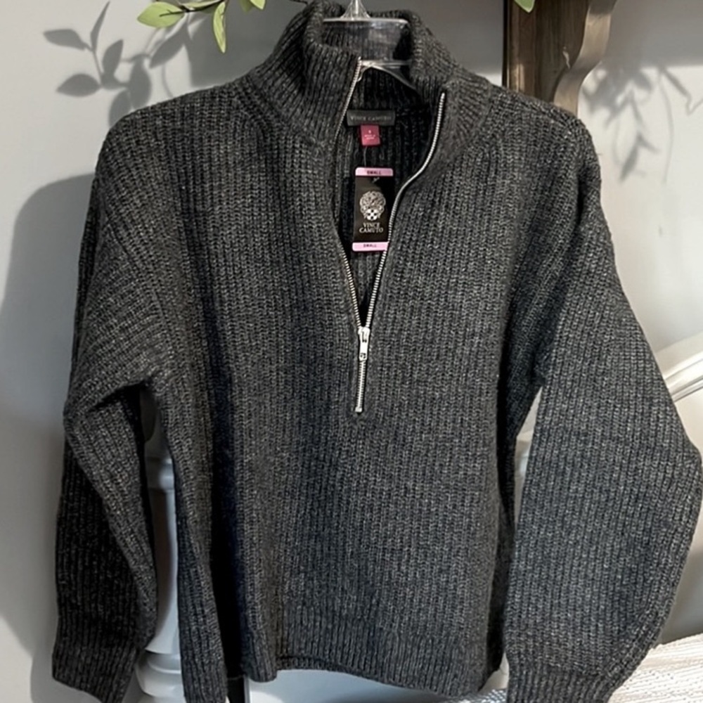 Cozy Vince Camuto Sweater Zip Neck Comfy Womens Medium